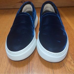 M. Gemi The Cerchio Blue Velvet Slip-on Sneakers. Excellent condition.
